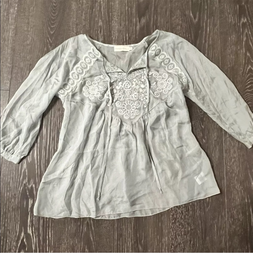 4 Love and Liberty Johnny Was Silk Sheer Top